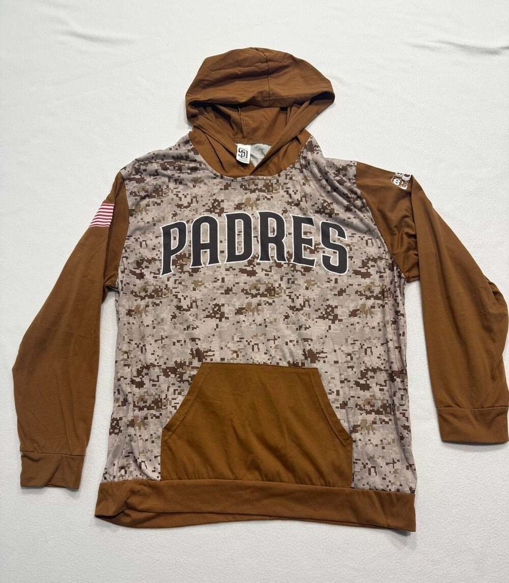 San Diego Padres Military Camo Hoodie Size L Soapy Joe's Giveaway